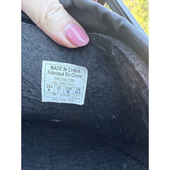 SOREL SNOWLION Black Nylon Rubber Insulated Snow BOOTS NL1082-010 Womens 9 Lined - Picture 10 of 16